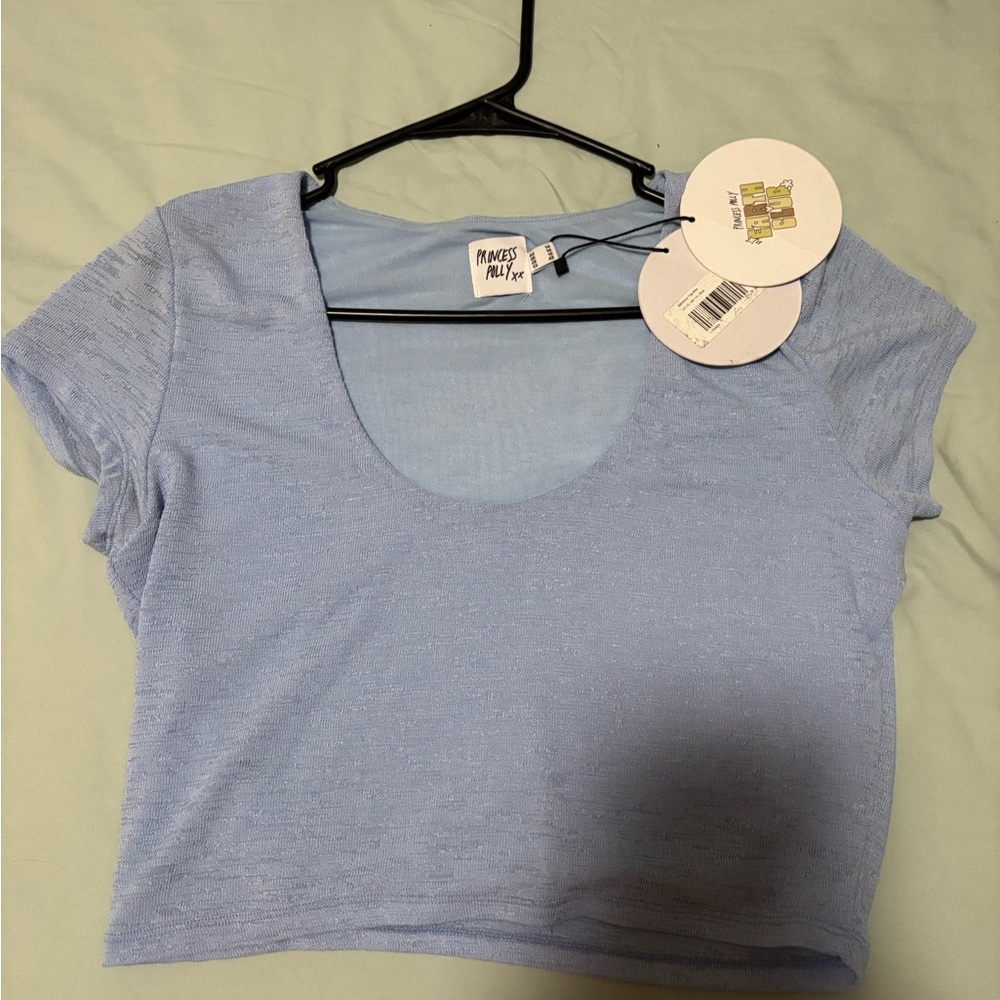 Princess Polly Light Blue Crop Top